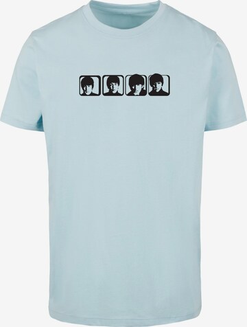 Maglietta 'Beatles - Four Heads 2' di Merchcode in blu: frontale