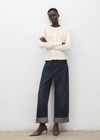 MANGO Knit Cardigan 'Waves' in Beige