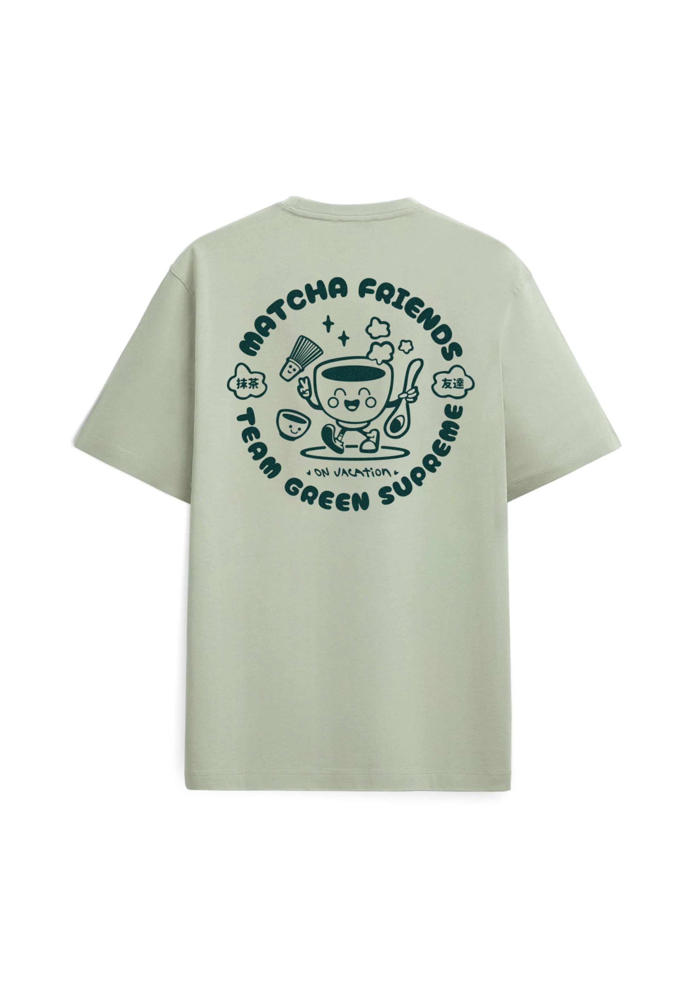 On Vacation Shirt 'Matcha Friends' in Green