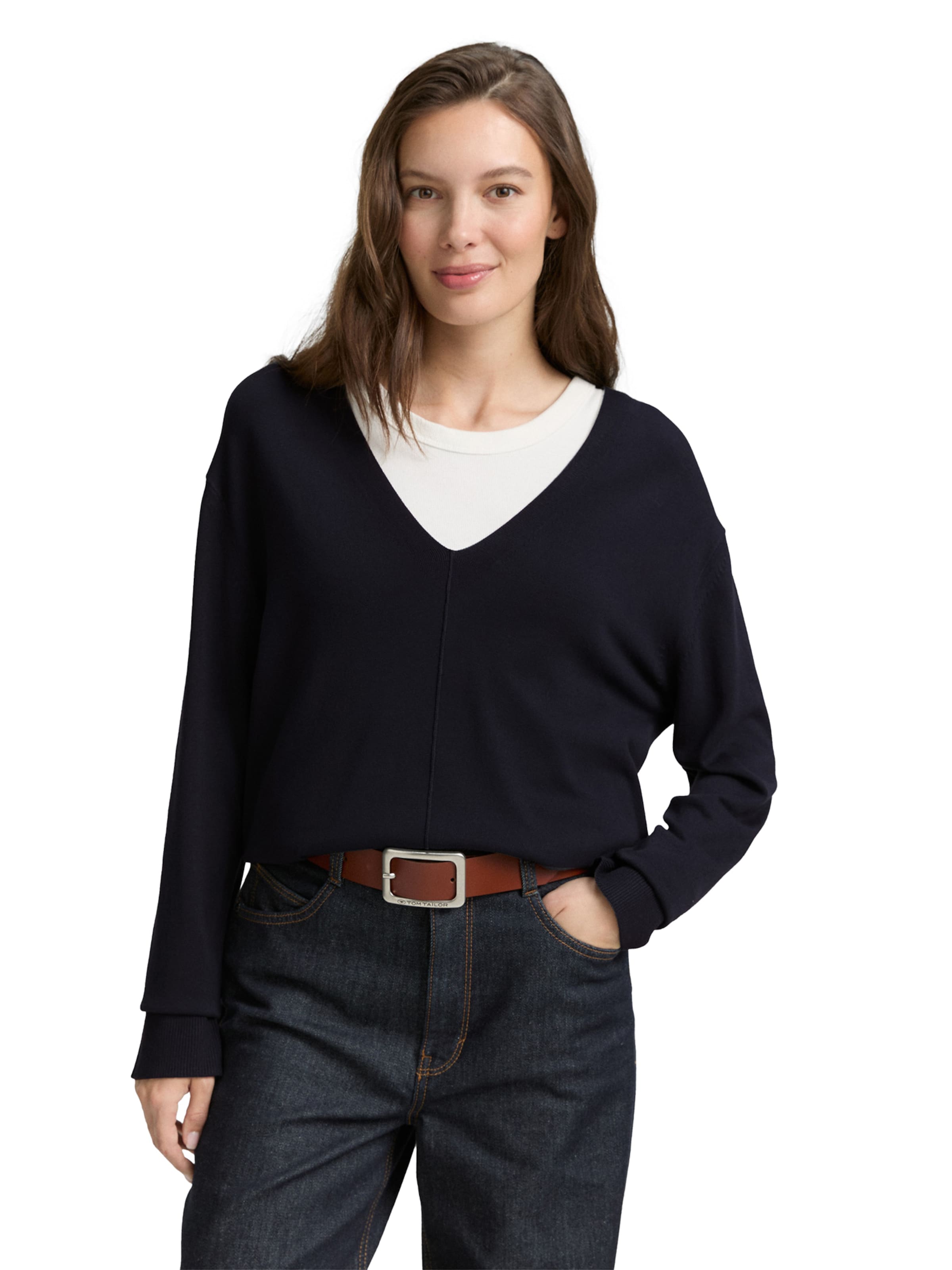 TOM TAILOR Tröja i svart: framsida