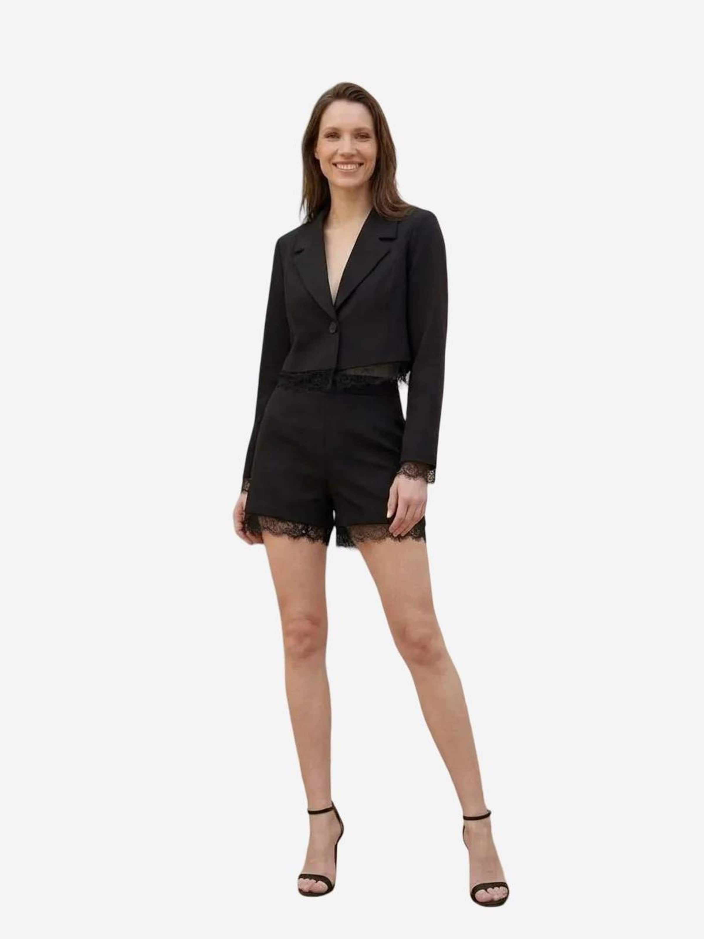 Pantalons de tailleur My fashion en noir : devant