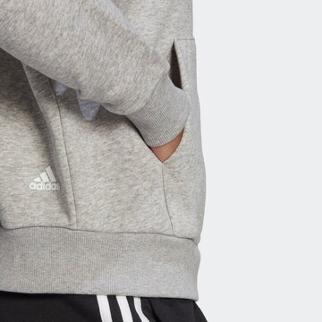 ADIDAS SPORTSWEAR Športová mikina so zipsom 'Essentials Pinstripe Block Fleece Loose Fit' - Sivá