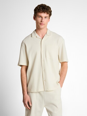 TOM TAILOR DENIM Comfort fit Button Up Shirt in White: front