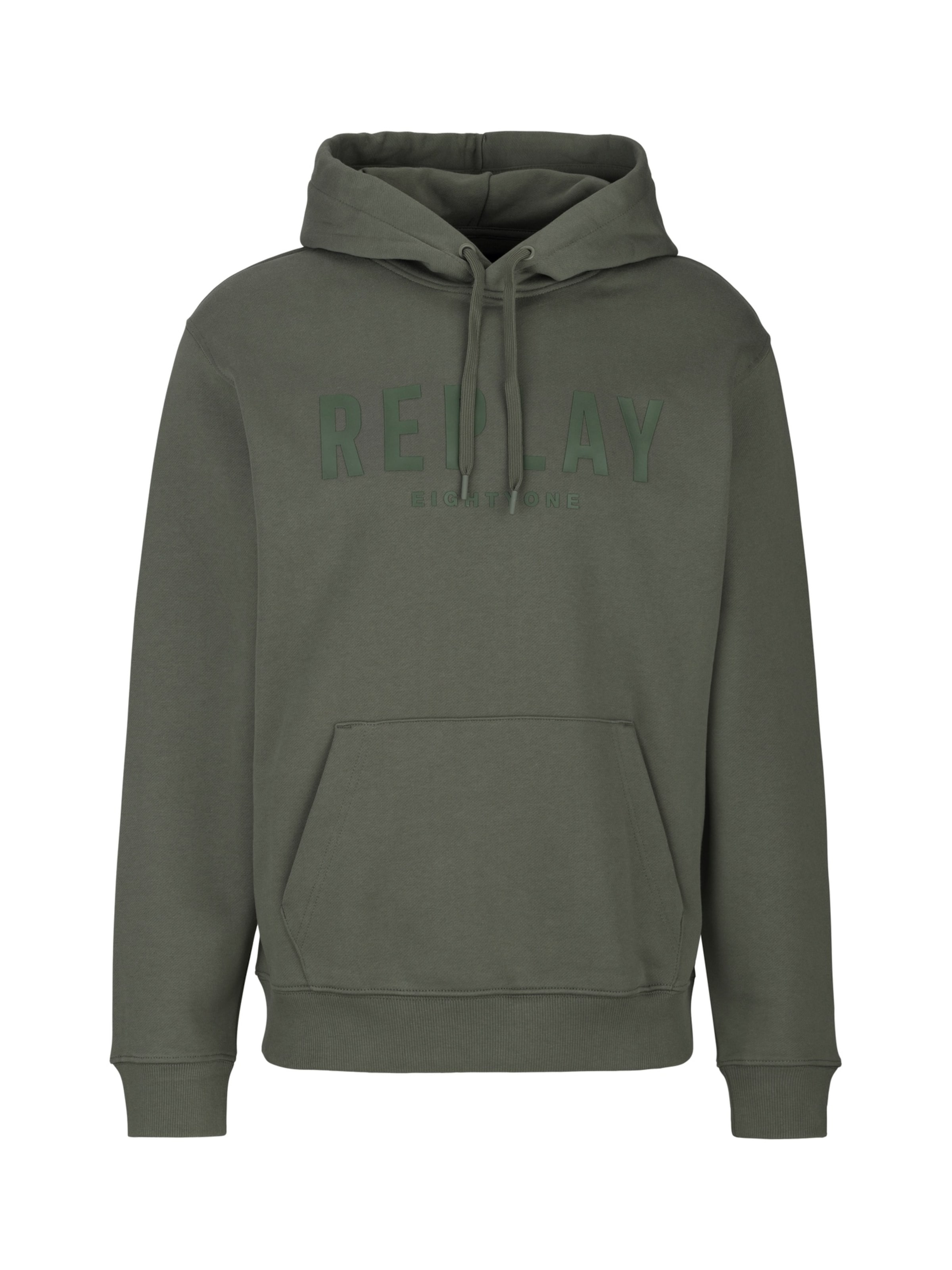 Bluză de molton de la REPLAY pe verde: față