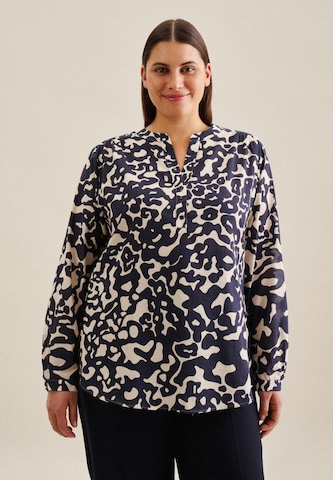 SEIDENSTICKER Blouse 'Schwarze Rose' in Blauw: voorkant