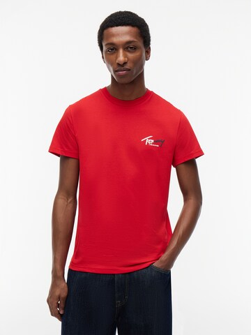 Tommy Jeans Μπλουζάκι σε κόκκινο: μπροστά