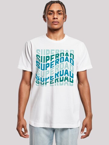 F4NT4STIC T-Shirt 'Super Dad Retro Trend Vatertags Design für Papas' in Weiß: Vorderseite