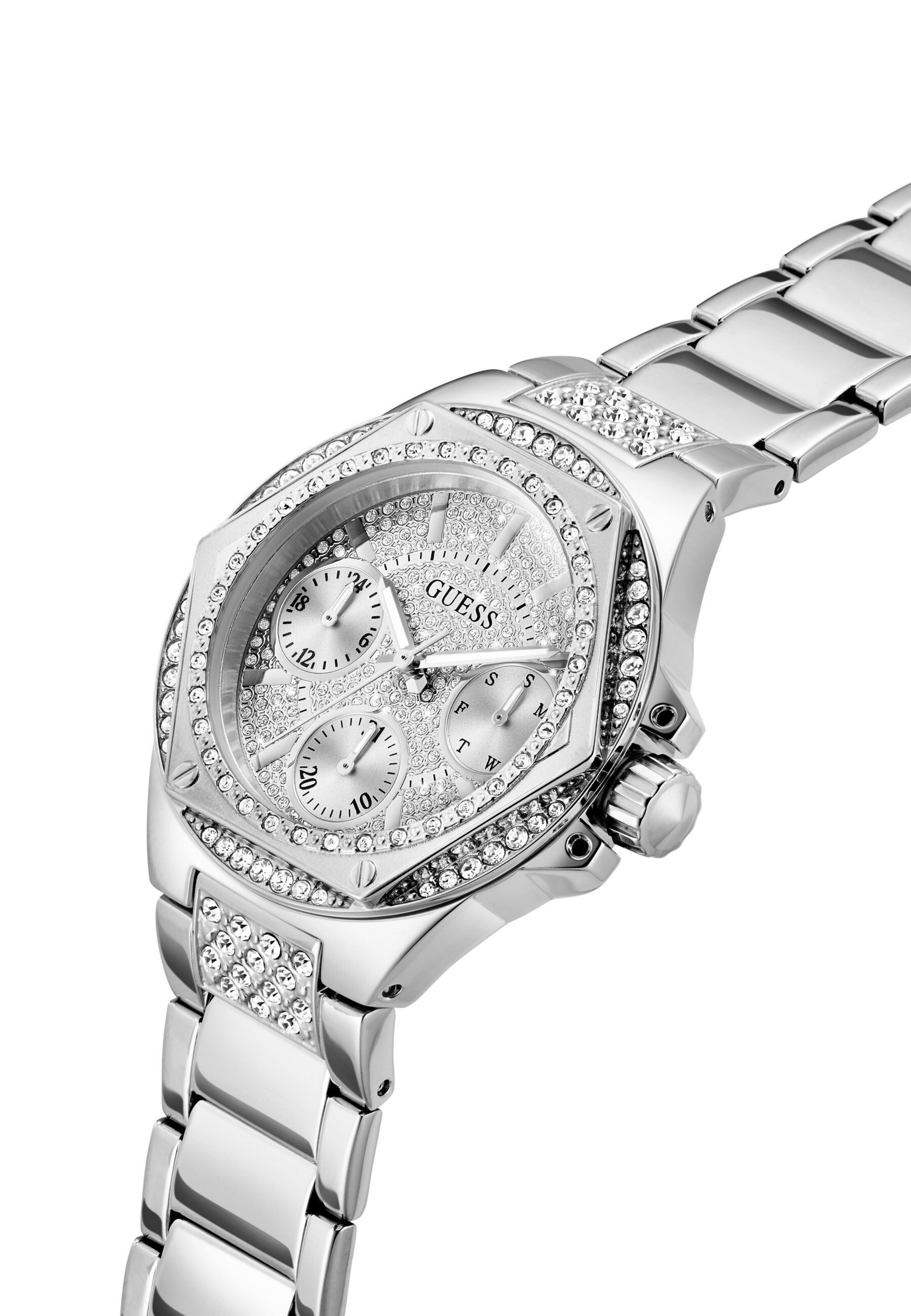 GUESS Uhr 'ENVY' in Silber