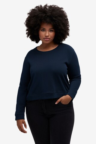 Ulla Popken Sweatshirt in Blauw: voorkant