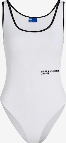 Body 'KLJ Ribbed A2W17021' di KARL LAGERFELD JEANS in bianco: frontale