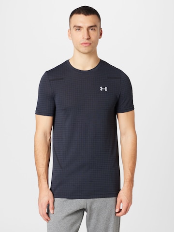 UNDER ARMOUR Performance Shirt 'Grid' in Black: front