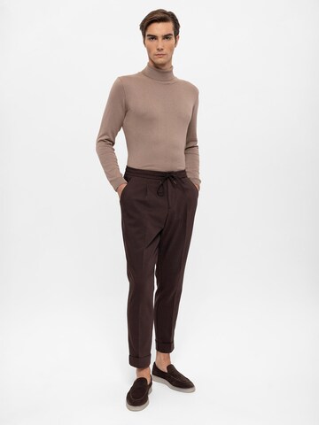 Antioch Regular Pleat-front trousers in Brown