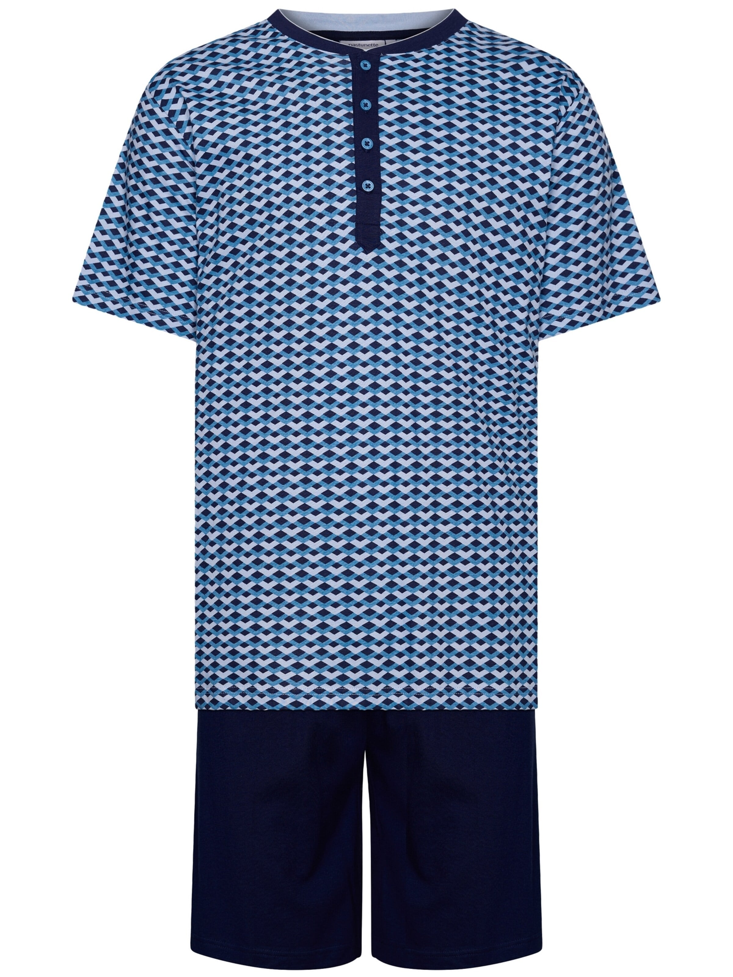 Pastunette Pajama short 'Shortama with buttons' in Blue: front