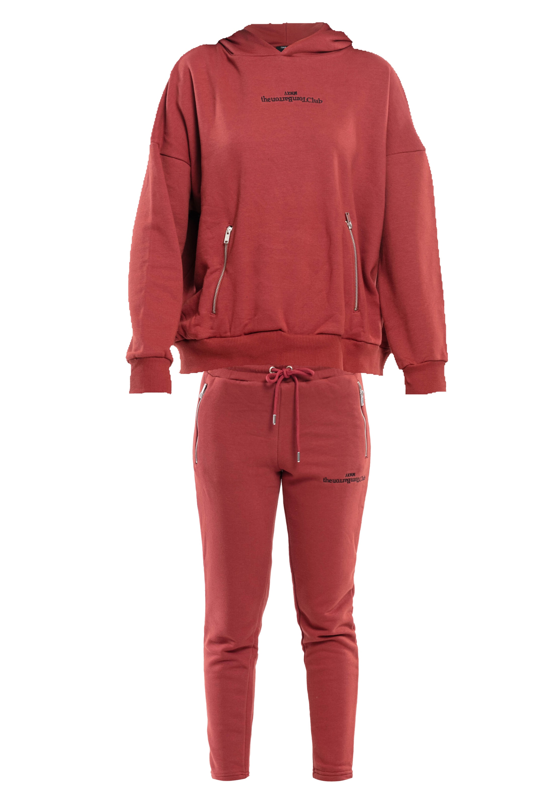 Tom Barron Joggingpak in Bruin: voorkant