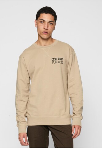 MT Men Sweatshirt 'Cash Only' in Beige: front