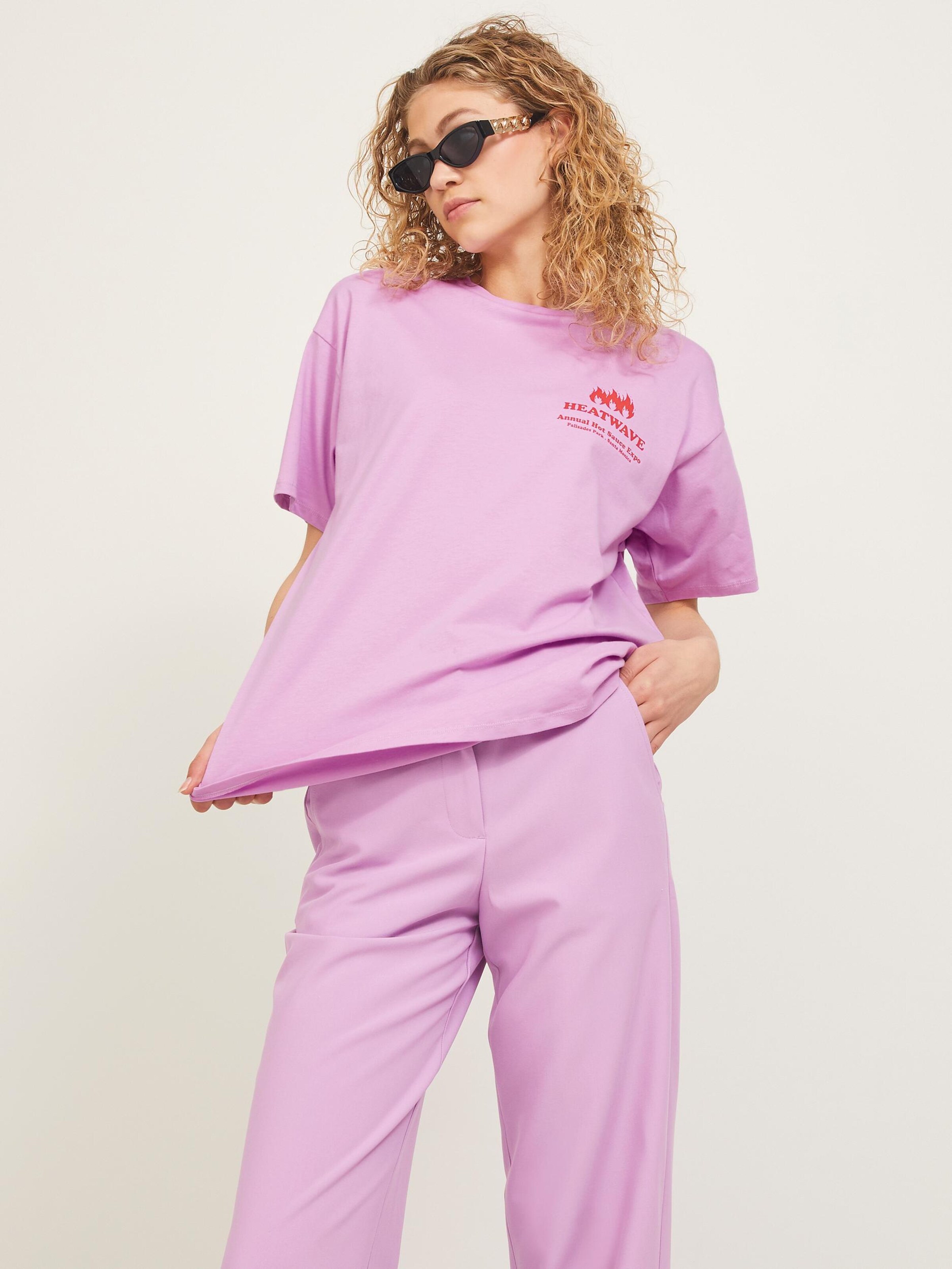 Frauen Shirts & Tops JJXX T-Shirt 'Kayle' in Helllila - HA32610