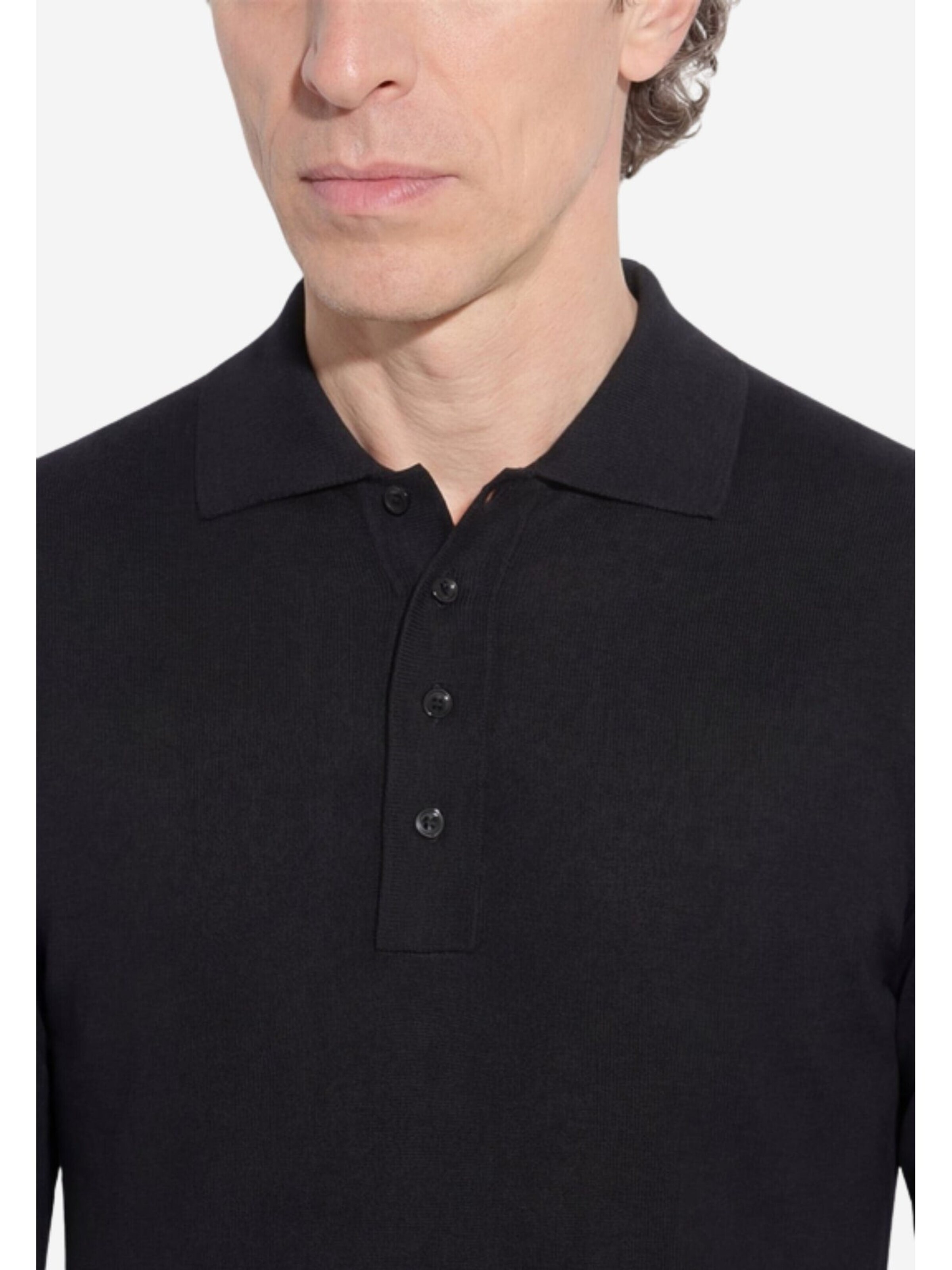Paolo Pecora Milano T-shirt 'Men's Polo Shirt in Extrafine Merino Wool' i svart