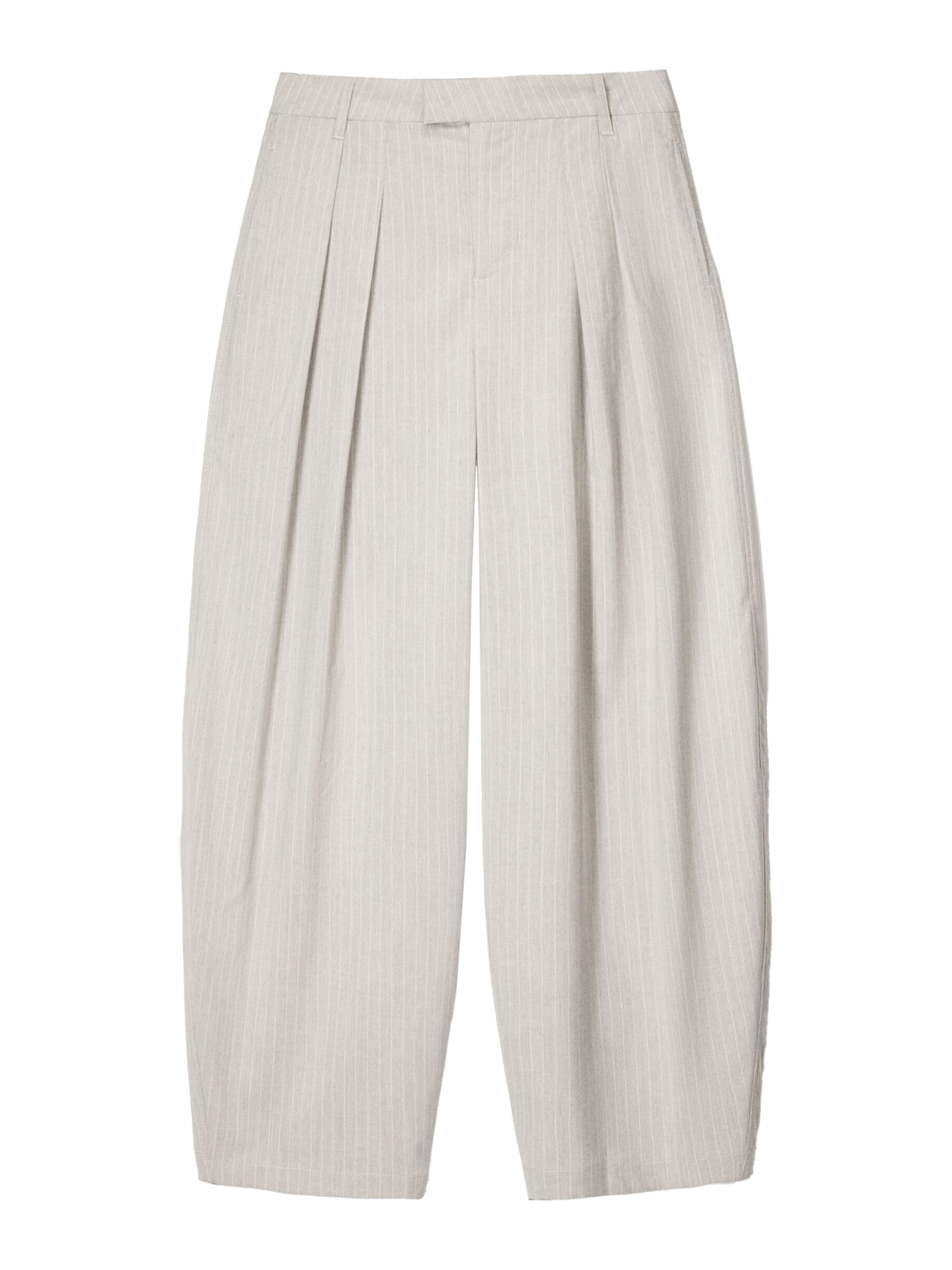 Loosefit Pantaloni con pieghe di Bershka in grigio: frontale