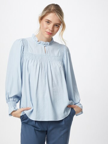 Cream Blouse 'Emily' in Blauw: voorkant