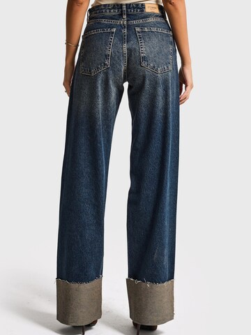 IT'S BASIC Regular Jeans 'Straight Mid Rise Jeans' in Blauw