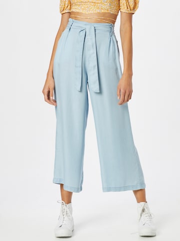 Tally Weijl Wide leg Pleat-Front Pants in Blue: front