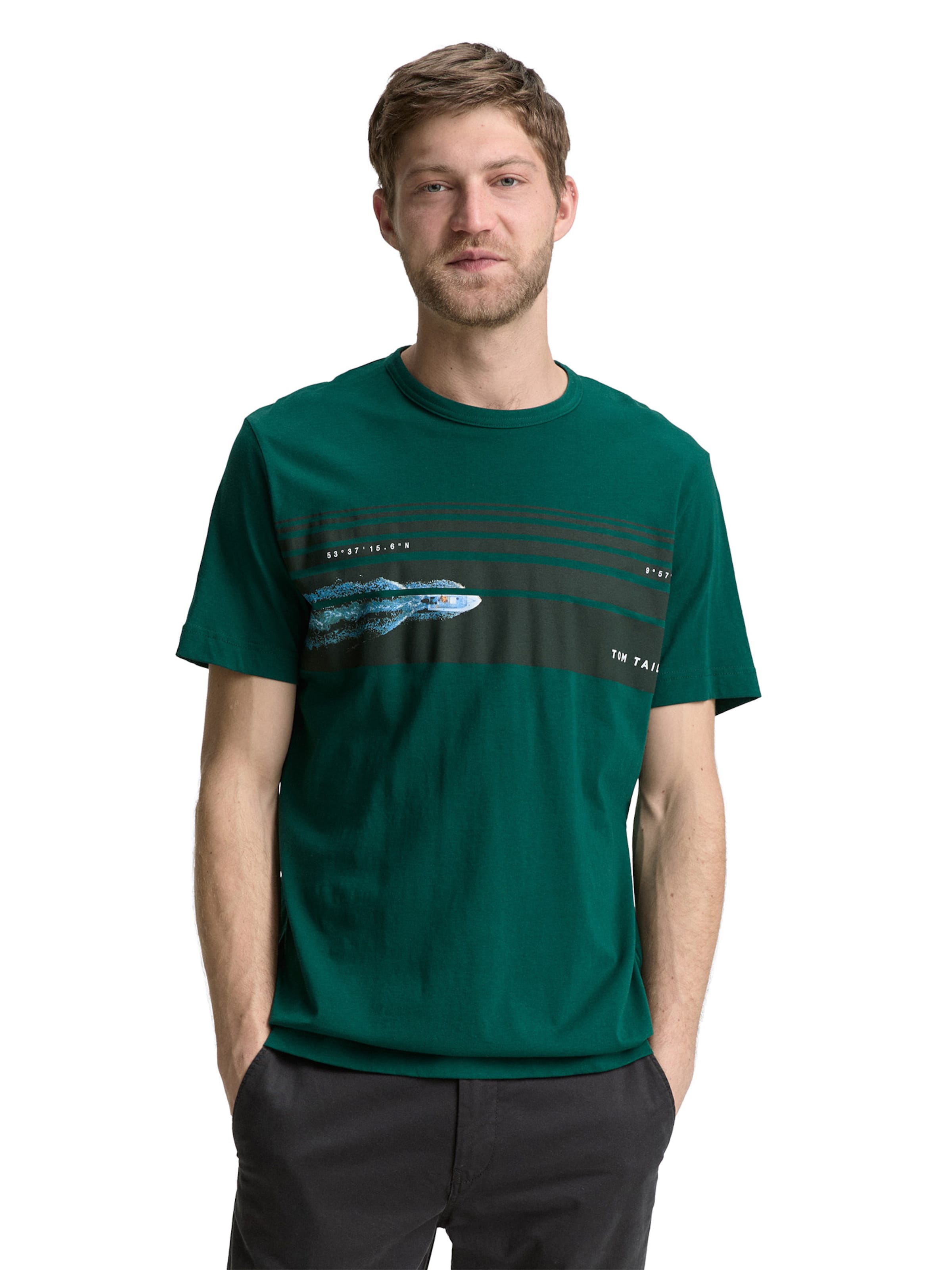 TOM TAILOR Футболка в Зеленый: спереди