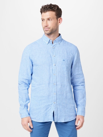 FYNCH-HATTON Slim fit Button Up Shirt in Blue: front