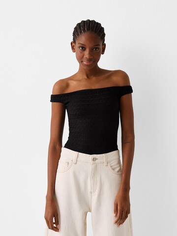 Bershka Shirt bodysuit in Black: front