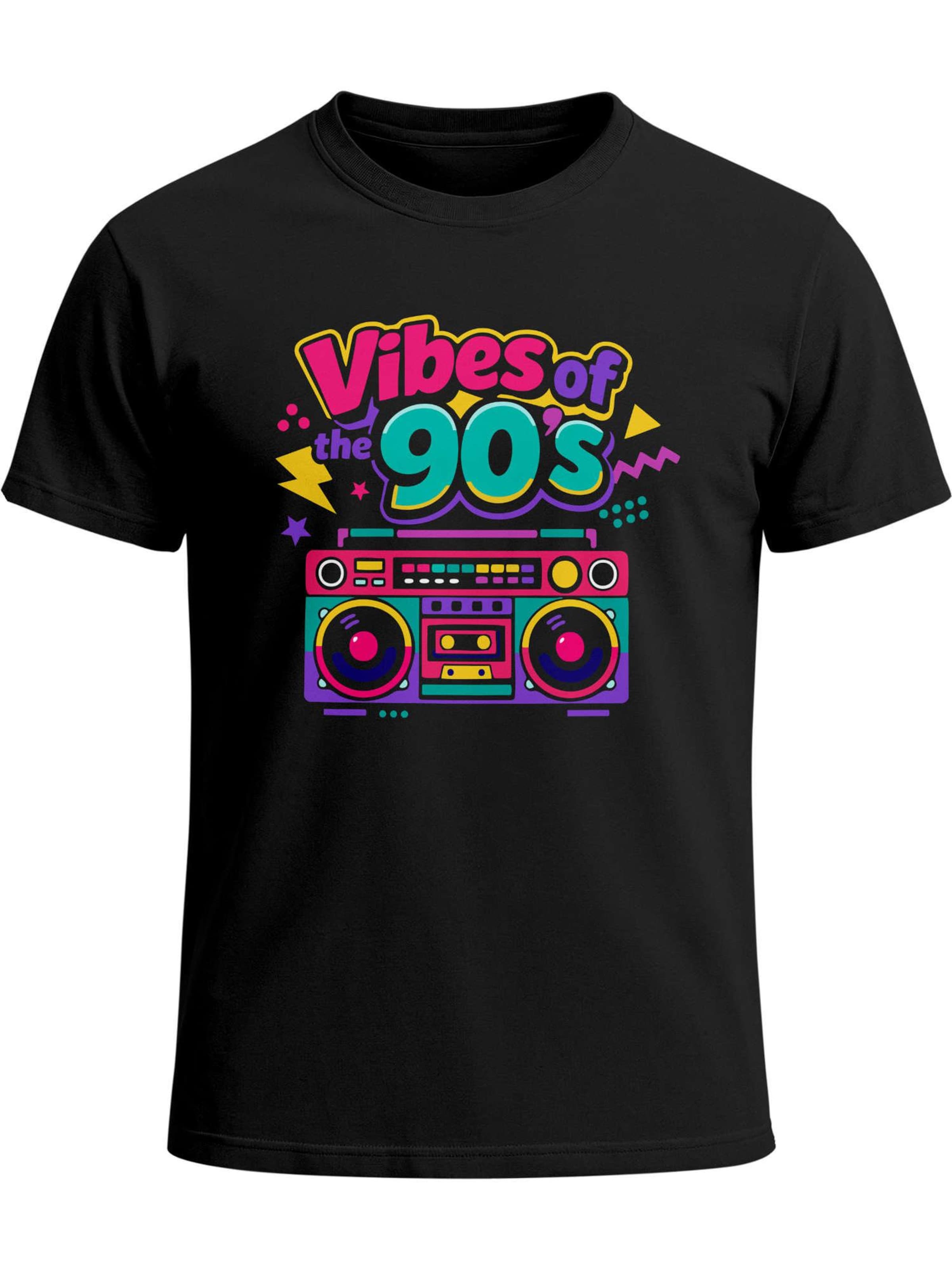 MoonWorks Shirt 'Vibes of 90s' in Black: front