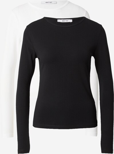 ABOUT YOU Shirt '2er pack Layla' in de kleur Zwart / Wit, Productweergave