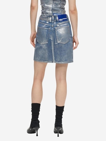 KARL LAGERFELD JEANS Skirt 'KLJ Hr Coated Dnm Mini Skirt B1W12018' in Silver