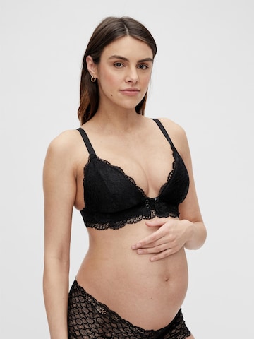 MAMALICIOUS Triangle Nursing Bra 'Zenina' in Black: front