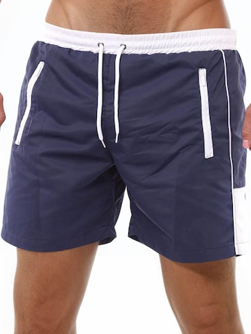 Reslad Badeshorts 'Badeshort mit Reißverschluss' in Blau: Vorderseite