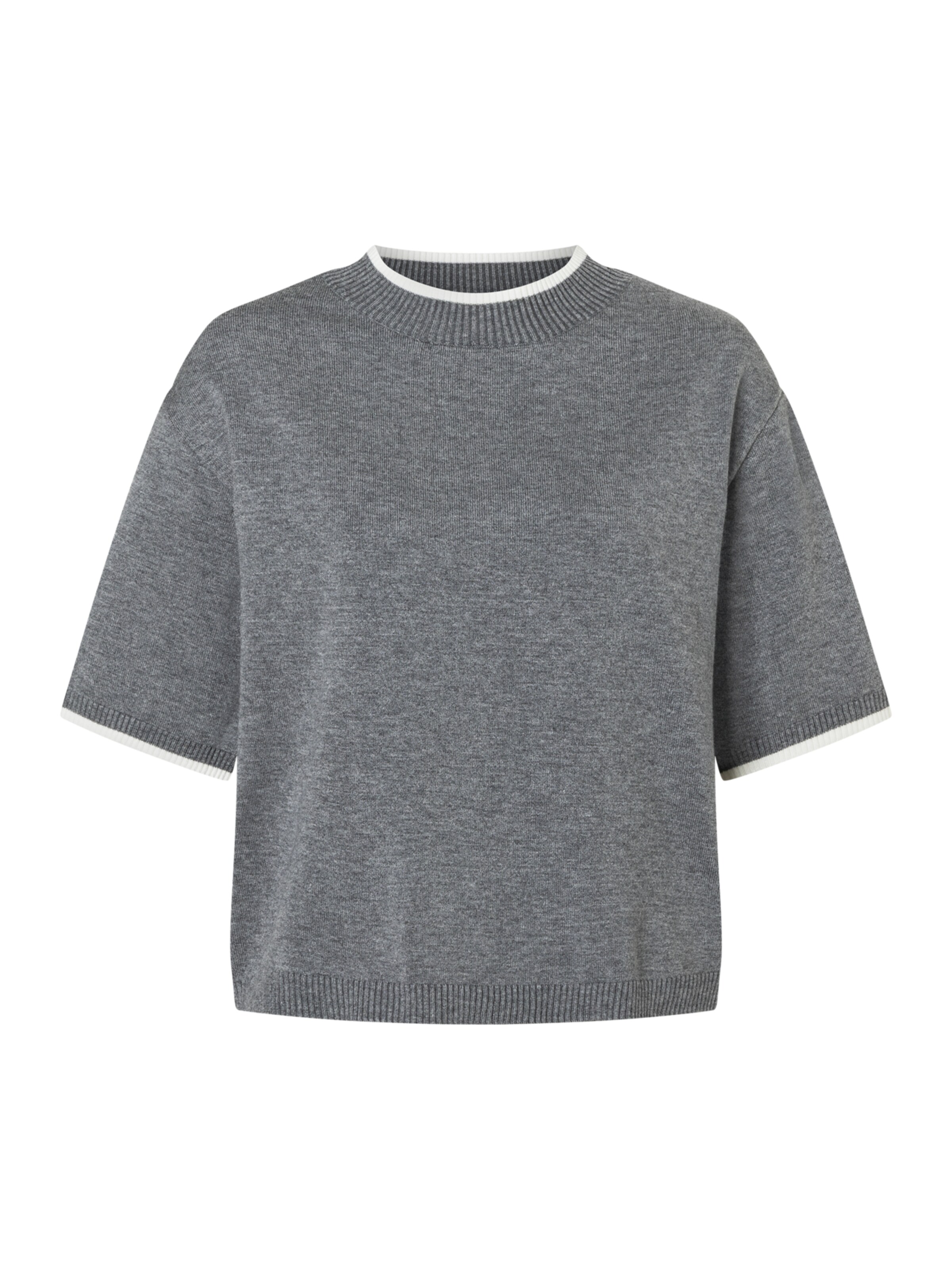 MORE & MORE Pullover in dunkelgrau / weiß, Produktansicht