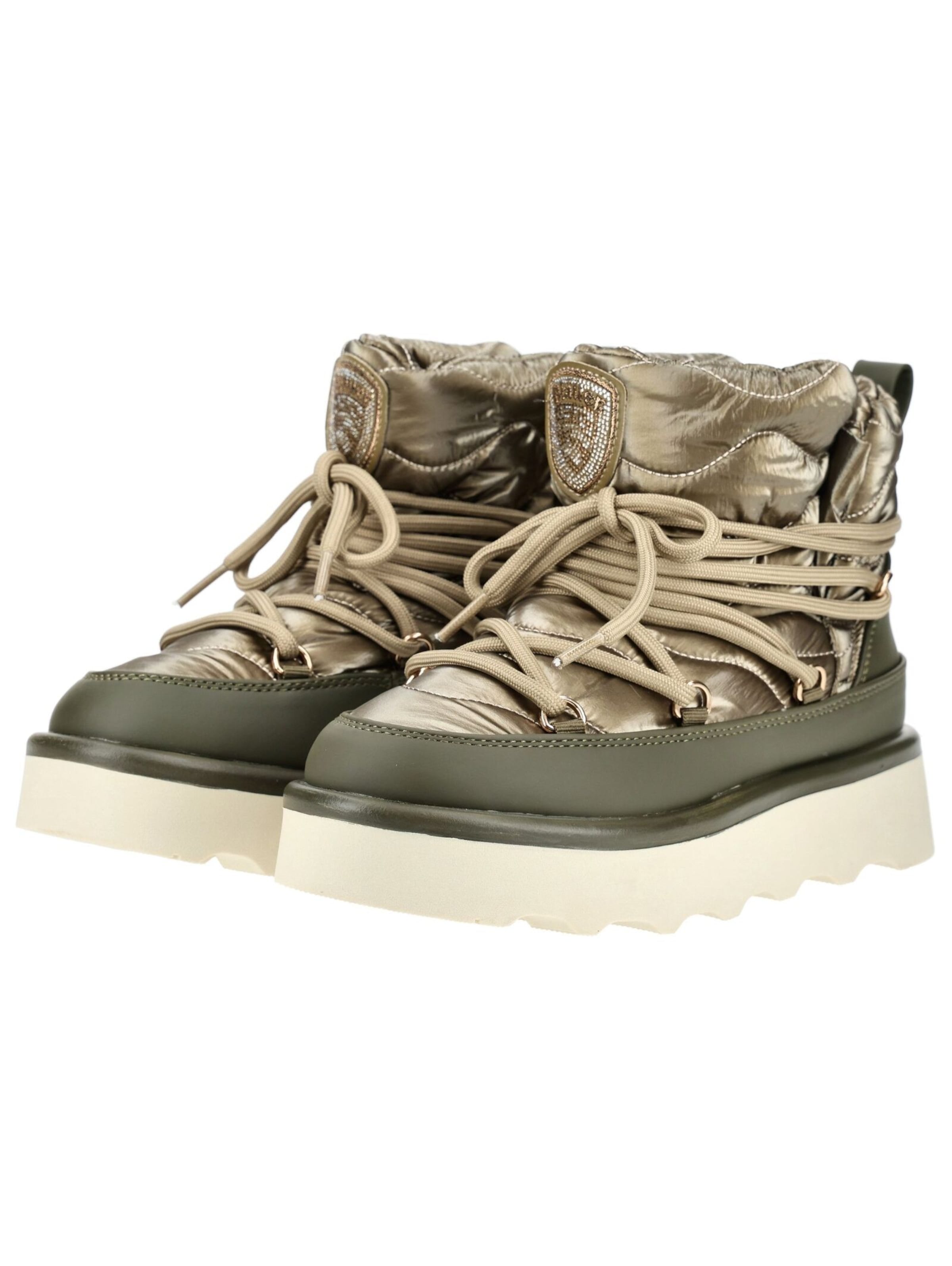 Stivaletto stringato di Blauer.USA in oro: frontale
