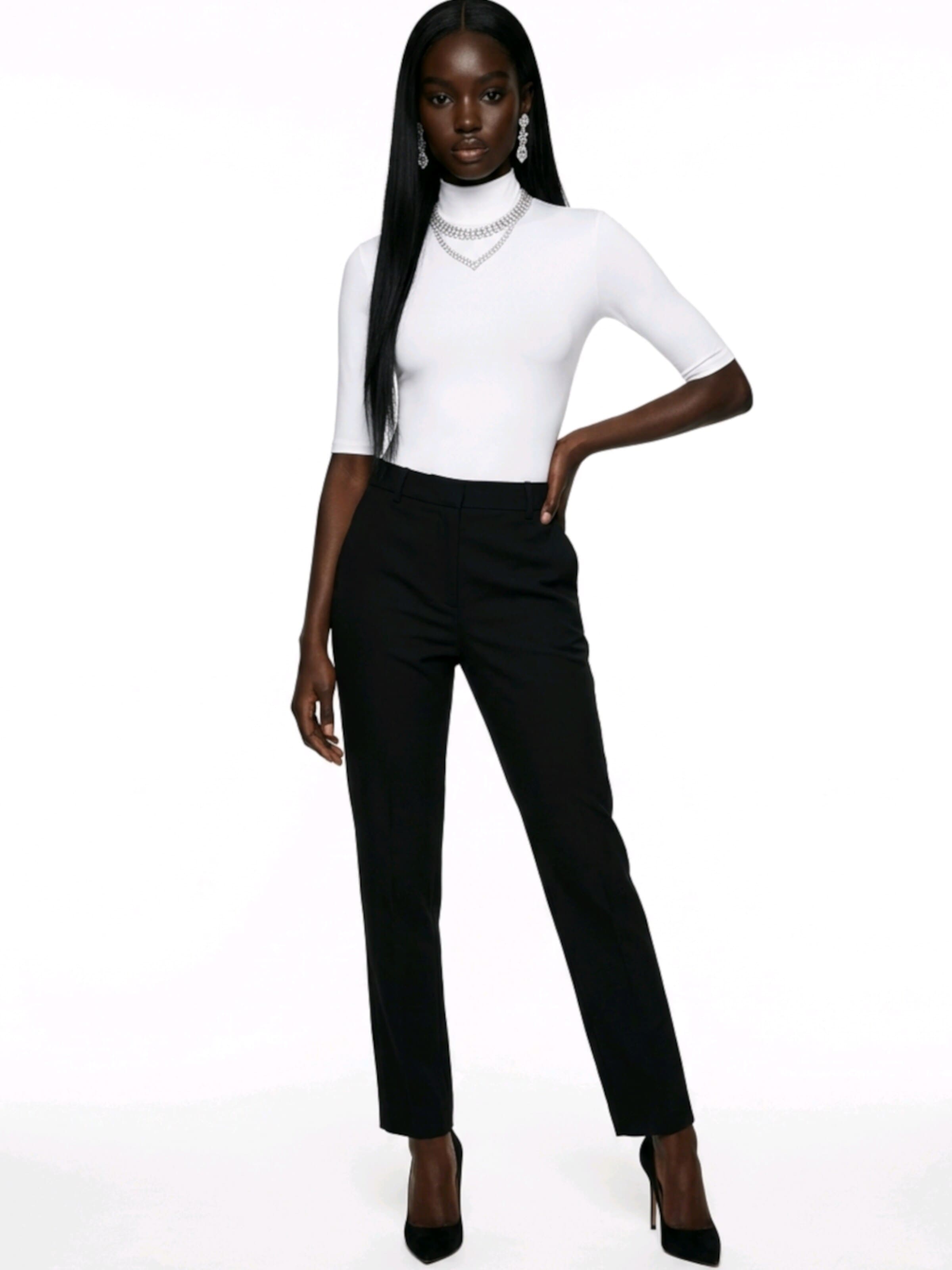 Evoni Blouse bodysuit 'mit ellbogenlangen Ärmeln' in White