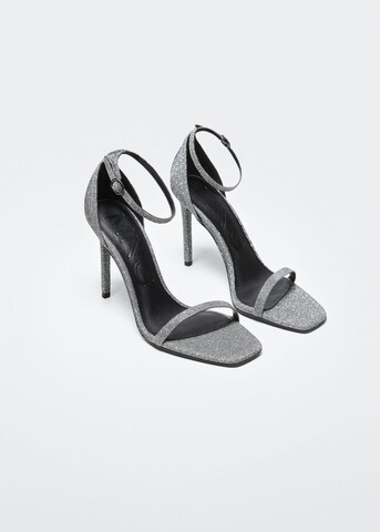 MANGO Strap Sandals 'Aussie1' in Silver