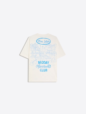 Bershka T-Shirt 'BAR LIDO' in Weiß