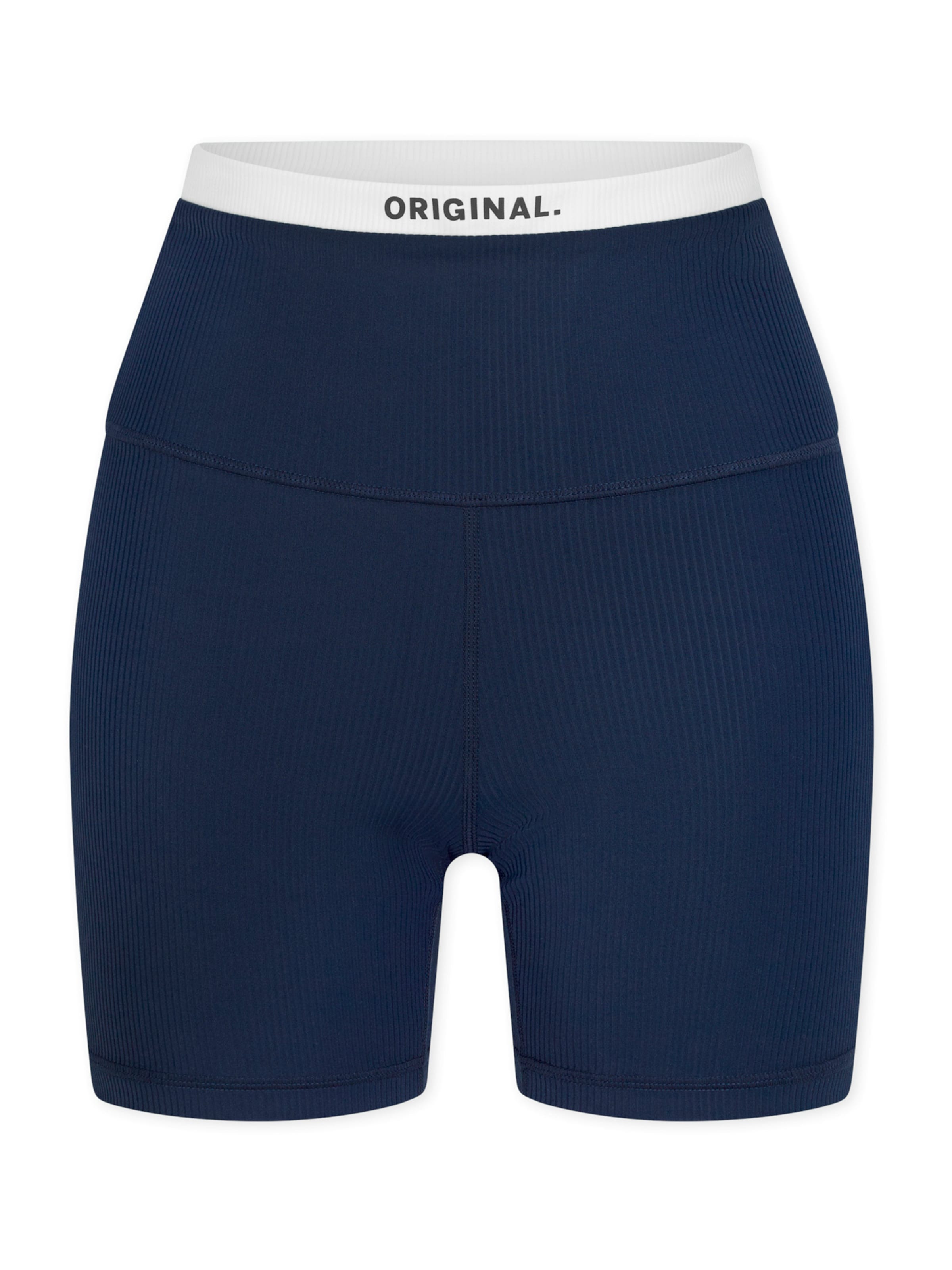 SCHIESSER Skinny Broek ' High Waist Biker Doppelripp - Active ' in Blauw: voorkant