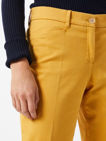 BRAX Slim fit Pleated Pants 'Mara' in Yellow