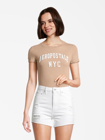 AÉROPOSTALE Shirt in Beige: front