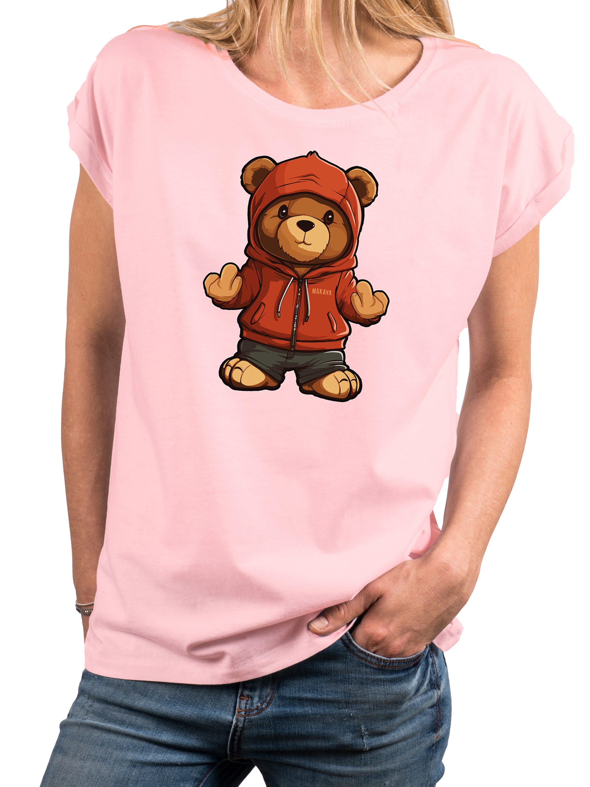 MAKAYA Shirt 'Teddy' in Pink
