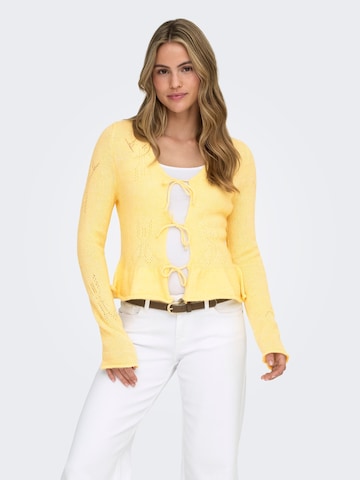 ONLY Gebreid vest 'ONLHelga' in Geel: voorkant