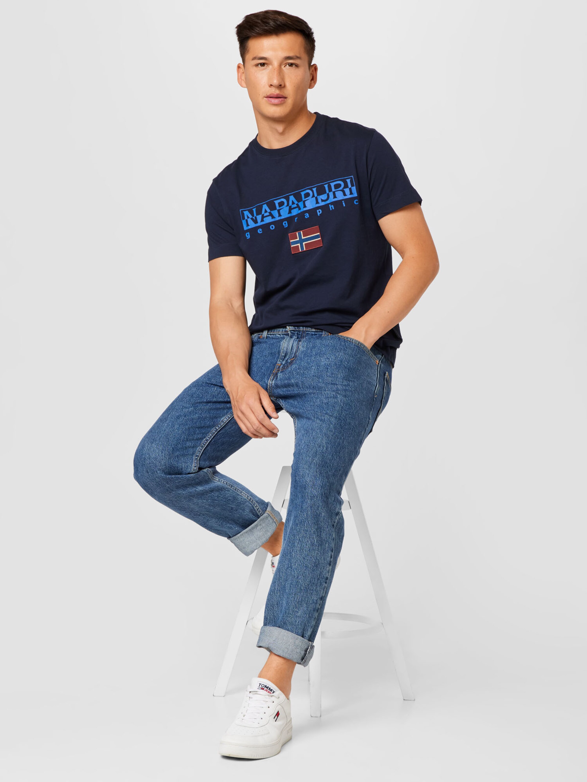 Männer Große Größen NAPAPIJRI T-Shirt 'AYAS' in Marine, Himmelblau - FD77253 Männer Große Größen NAPAPIJRI T-Shirt 'AYAS' in Marine, Himmelblau - FD77253