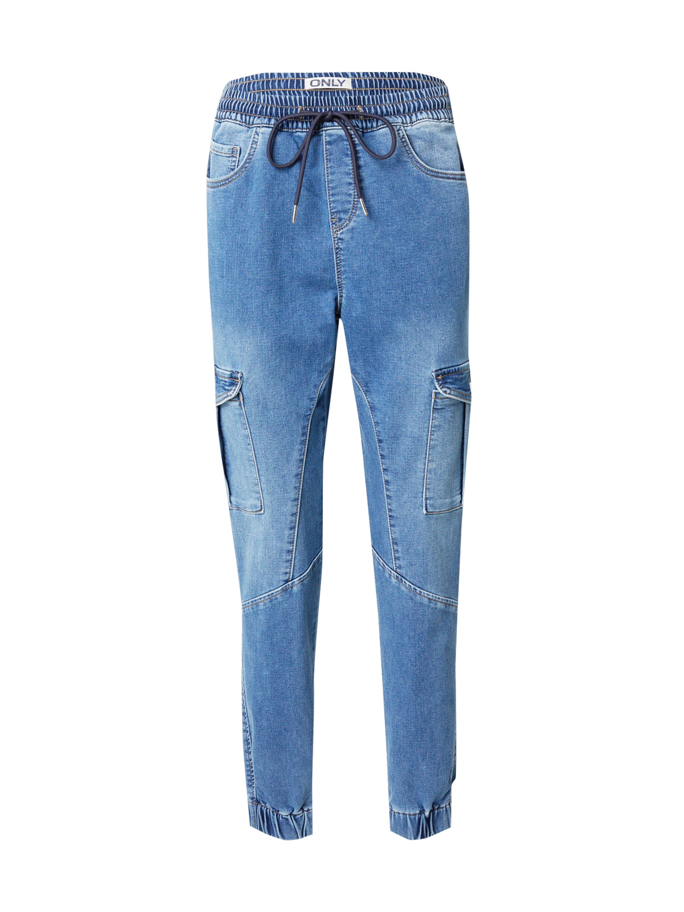 ONLY Tapered Cargo Jeans 'KELDA' in Blue: front