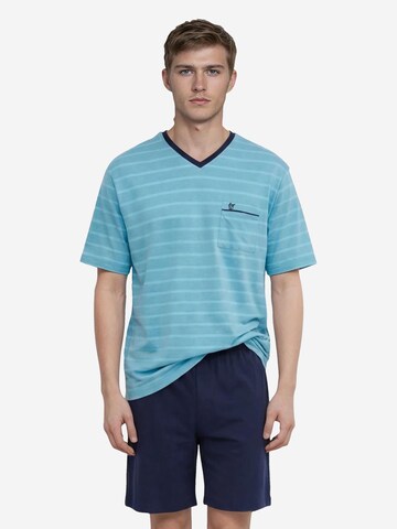 HAJO Pyjama kurz 'Klima Light'‌‌ in Blau: Vorderseite