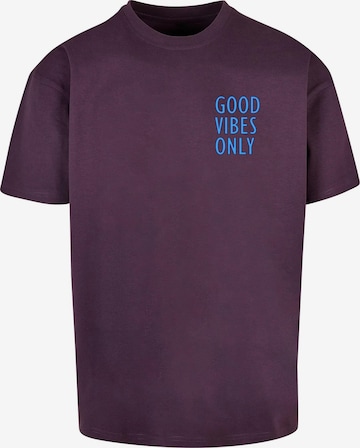 Merchcode T-Shirt 'Good Vibes Only' in Lila: Vorderseite