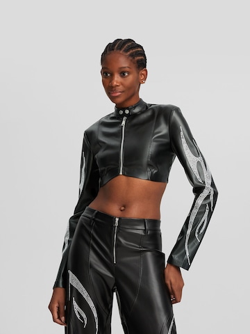 Bershka Between-season jacket in Black: front