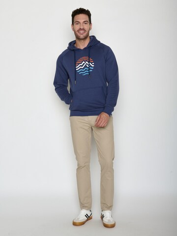 Felpa 'Trek Mountain Stripes' di GREENBOMB in blu