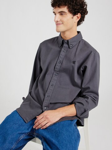 Calvin Klein Jeans Regular Fit Hemd in Schwarz: Vorderseite